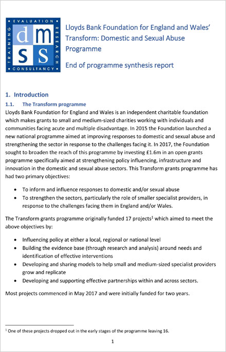 Transform Summative Evaluation Report