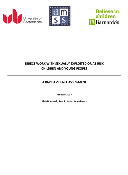 Direct Work With Sexually Exploited Or At Risk Children And Young People A Rapid Evidence Assessment